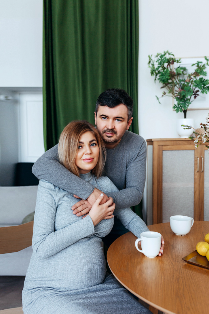 Couple sitting together at a table